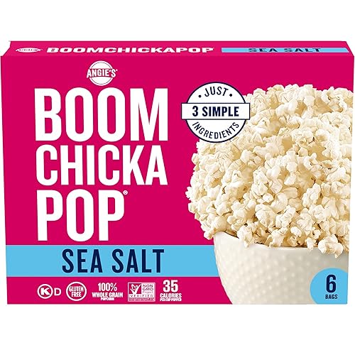 Angie's BOOMCHICKAPOP Sea Salt Microwave Popcorn, (6) 3.29 oz. bags