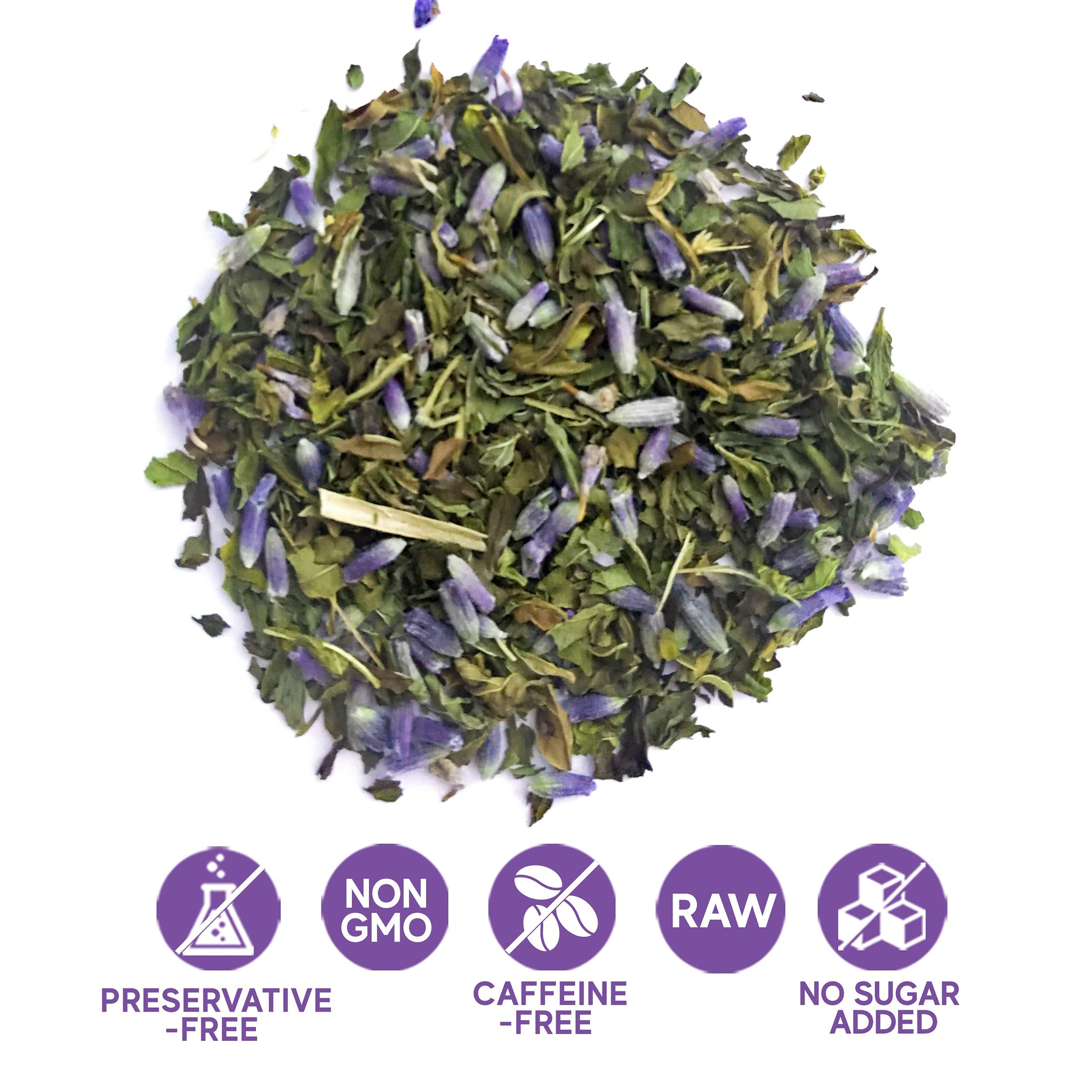 Sou Zen Spearmint Lavender 1.5oz (42g) Loose Leaf Tea | Premium Quality Whole Herbal Flowers and Leaves with No Preservatives | Raw and Naturally