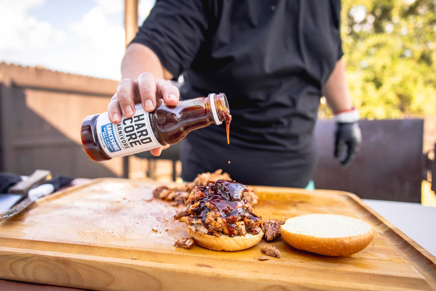 Hardcore Carnivore Saucesome BBQ Sauce (21 oz Bottle) Texas-Made Classic Sweet and Smoky Flavor
