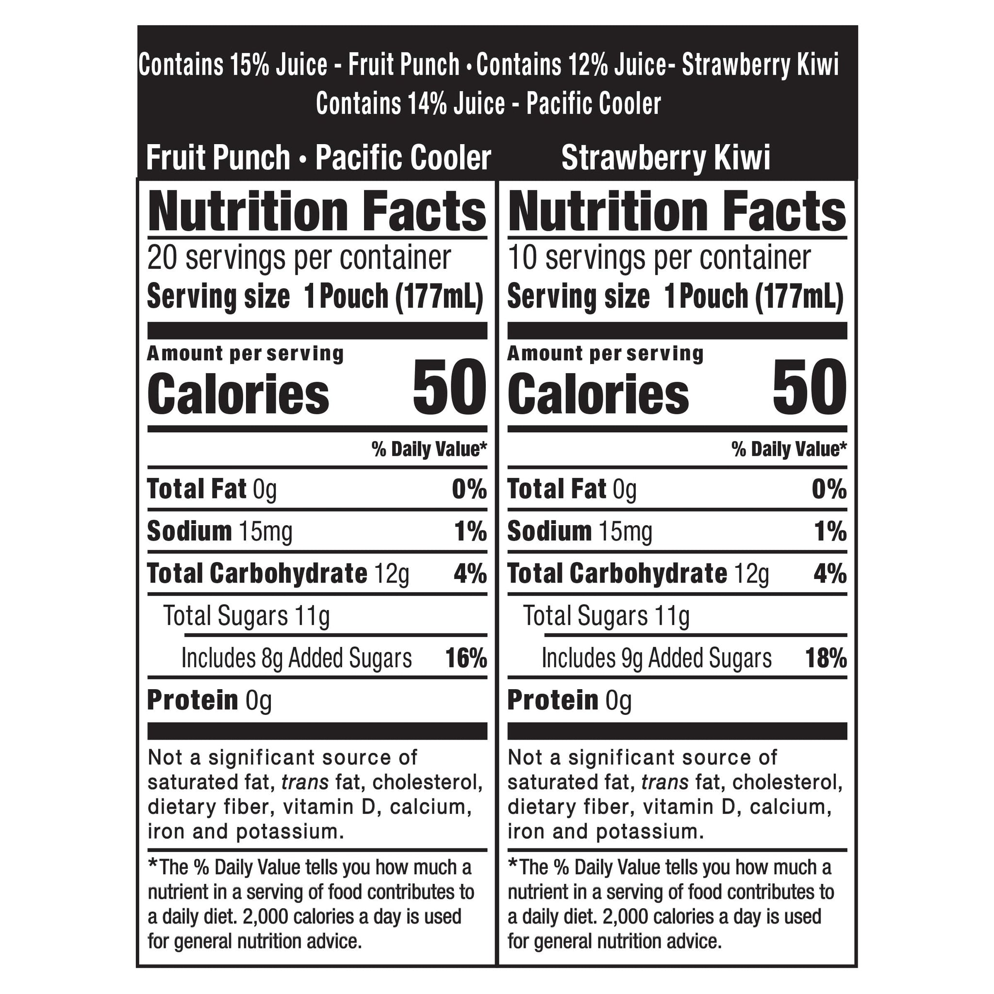 Capri Sun Flavored with Other Natural Flavor Juice Drink Blend, 30 Pouches, for School Lunches and On-the-Go Hydration, Fruit Punch, Strawberry Kiwi