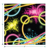 Glow Party Paper Dessert Plates, Beverage Napkins, and Forks (Serves 16)