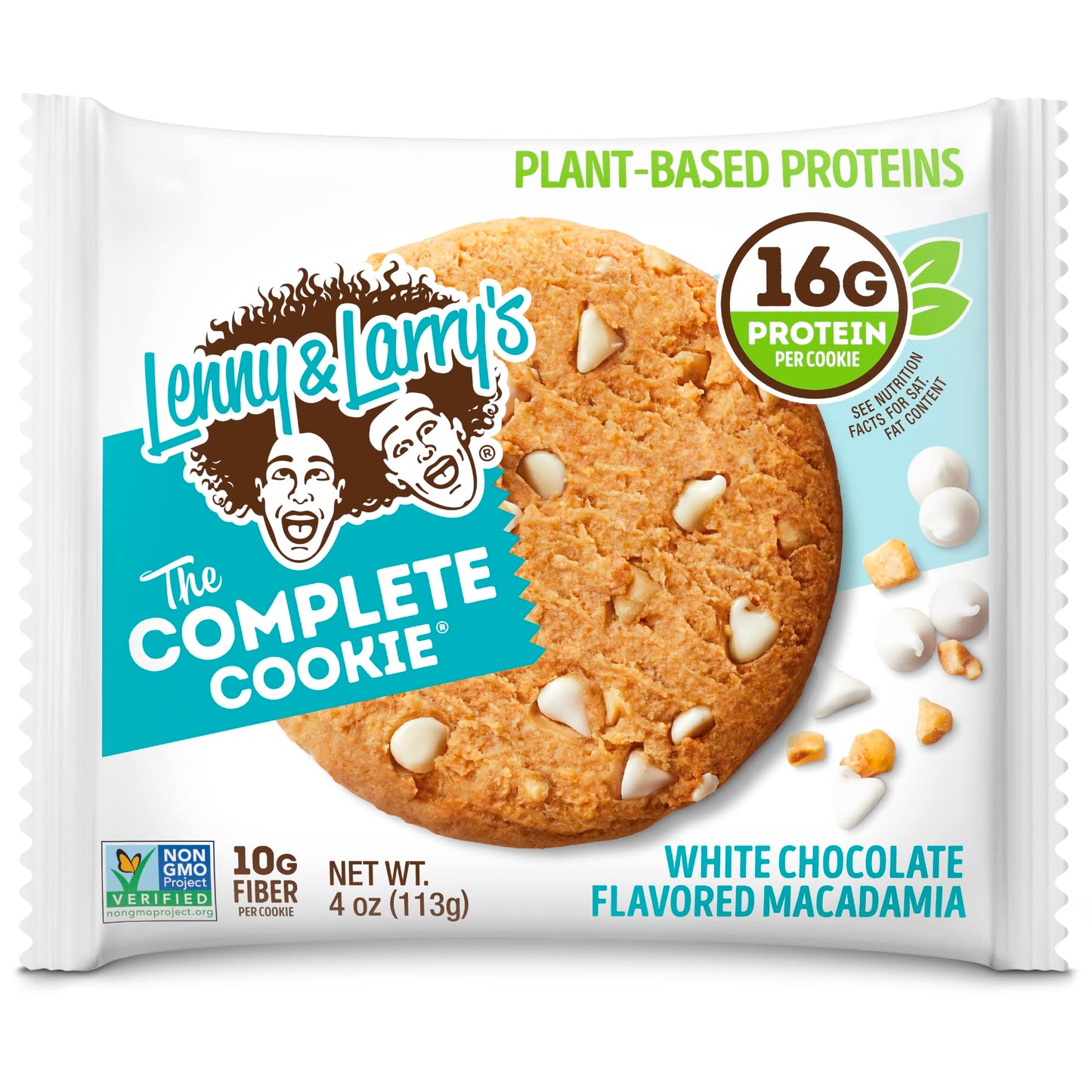 Lenny & Larry's Complete Protein Cookie, [White Chocolate Macadamia], Chewy Soft Baked, 16g Plant Protein, Vegan, Non-GMO, High Fiber, [4 Ounce]