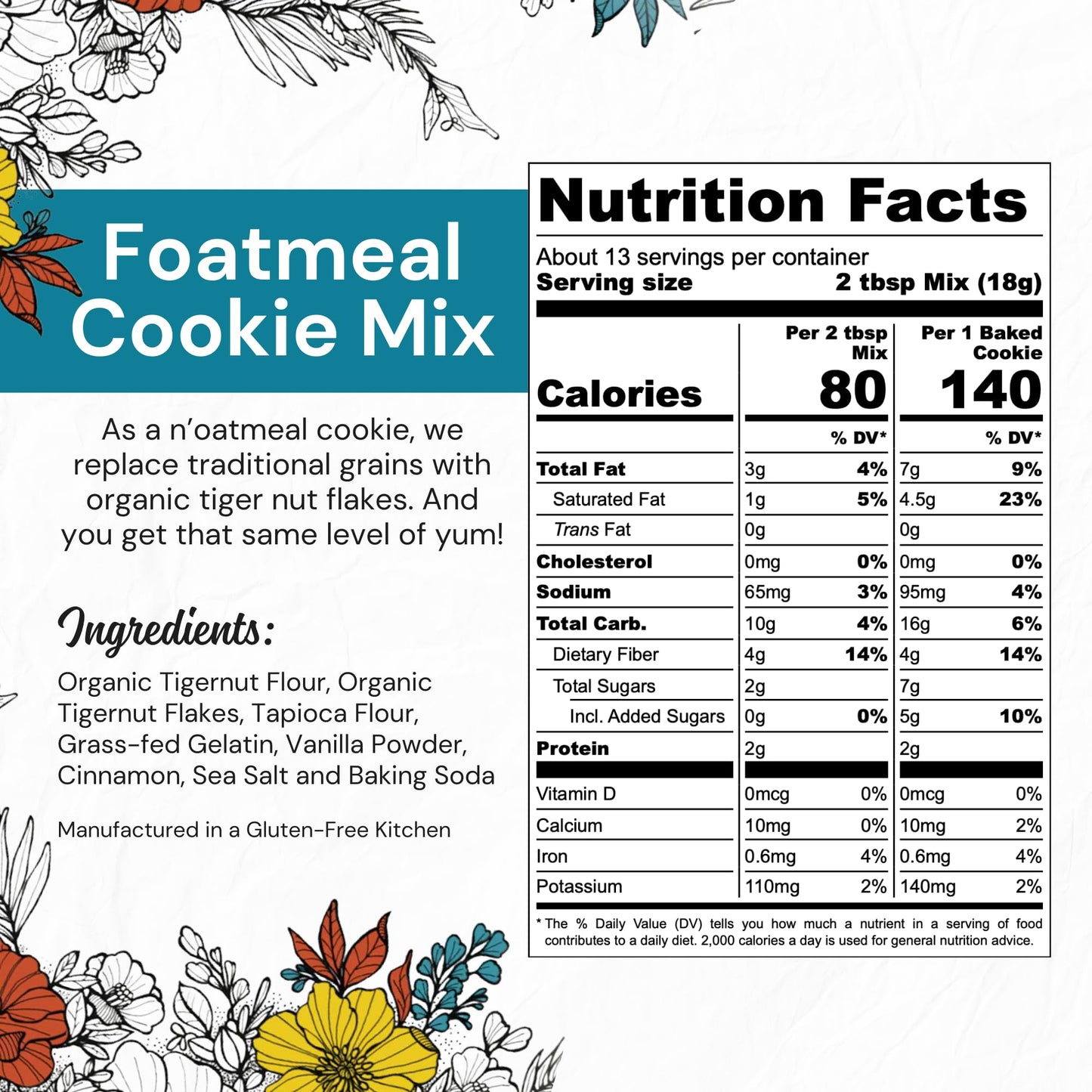 eat G.A.N.G.S.T.E.R. Foatmeal Cookie Mix - Allergy-Friendly Baking Mix, No Dairy, Nuts, Gluten, Dairy - Grain-Free Oatmeal Alternative - For Paleo & AIP Diets, Bake Cookies, Fruit Crumbles & Bars