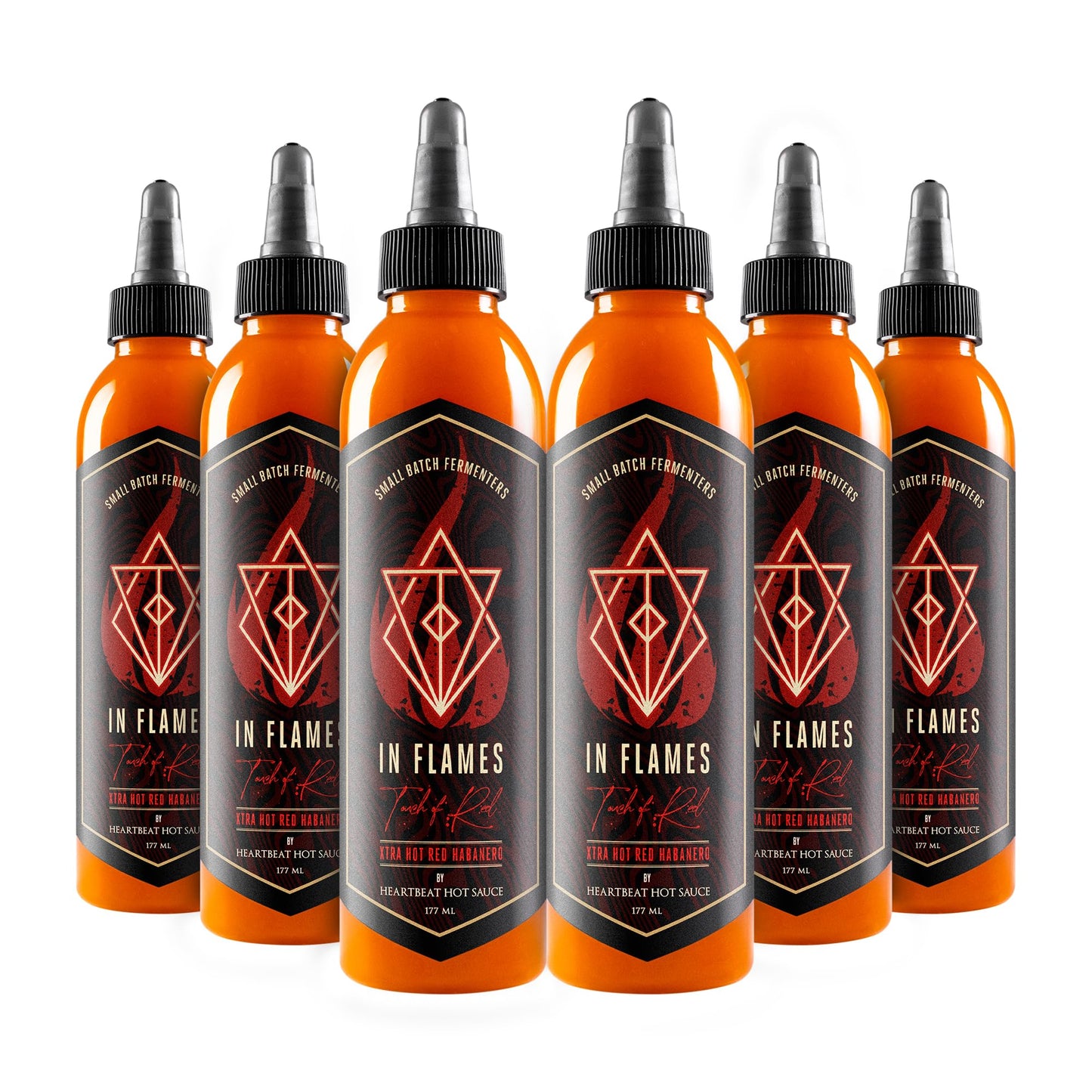 Heartbeat Hot Sauce Co. | In Flames Extra Hot Red Habanero 6 oz. 6 pack