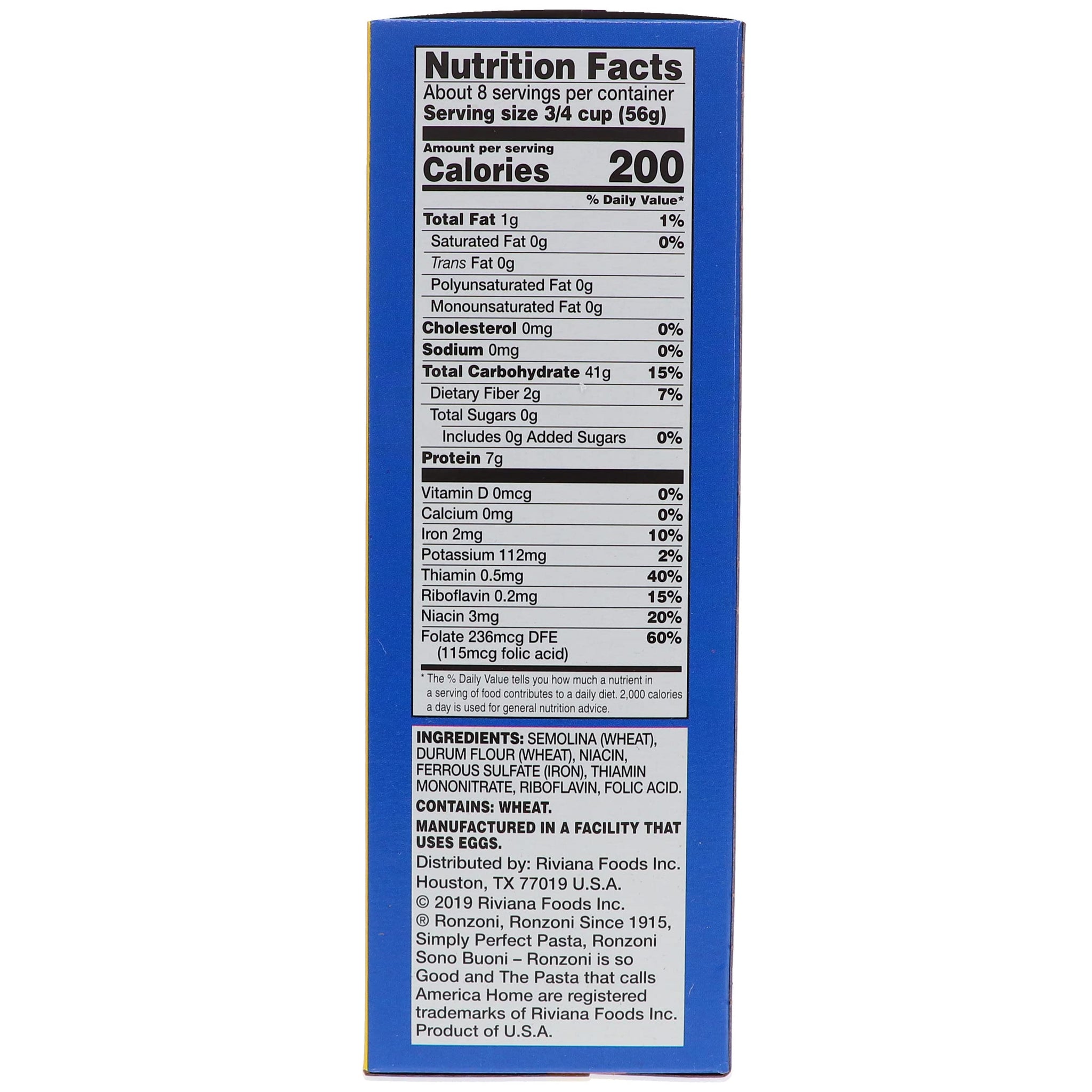 Ronzoni Ziti Non GMO 16 Oz. Pack Of 3.