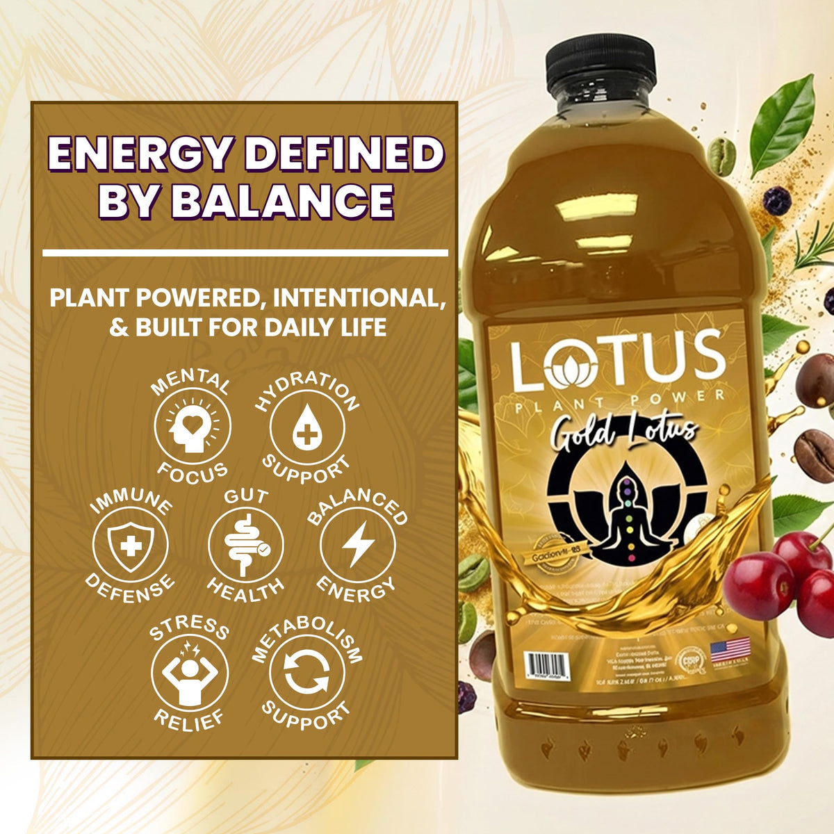 Gold Lotus Plant Power® Energy Drink Concentrate, PP7™ Formula