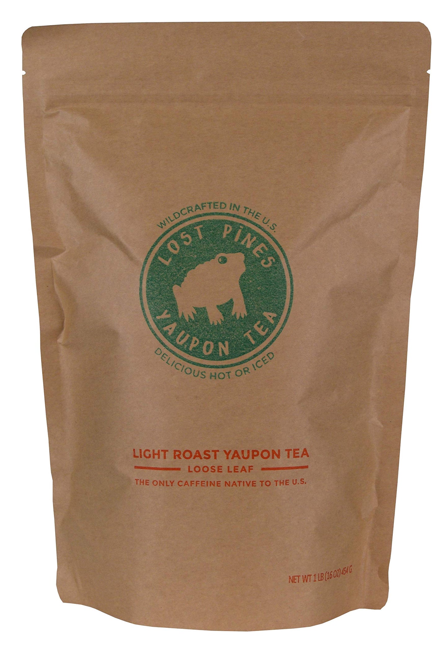 Yaupon Tea - 1LB (16oz) Light Roast (loose leaf) - Lost Pines Yaupon Tea - Sustainably wild harvested yaupon, the only caffeinated plant native