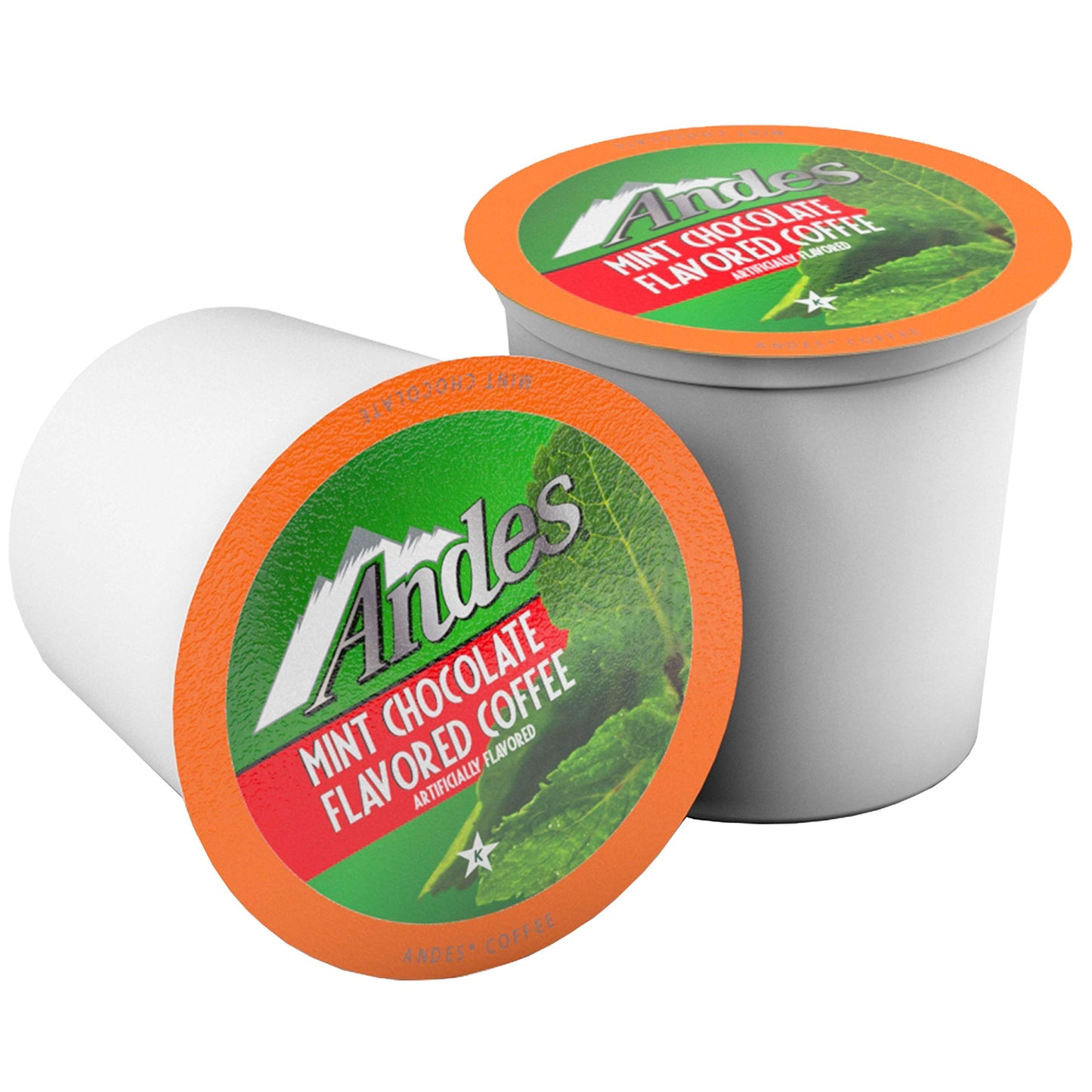 Andes Mints Chocolate Mint Flavored Coffee Pods, Compatible with K Cup Brewing Machines Including 2.0, Single Serve Peppermint Flavor Enhanced, 40