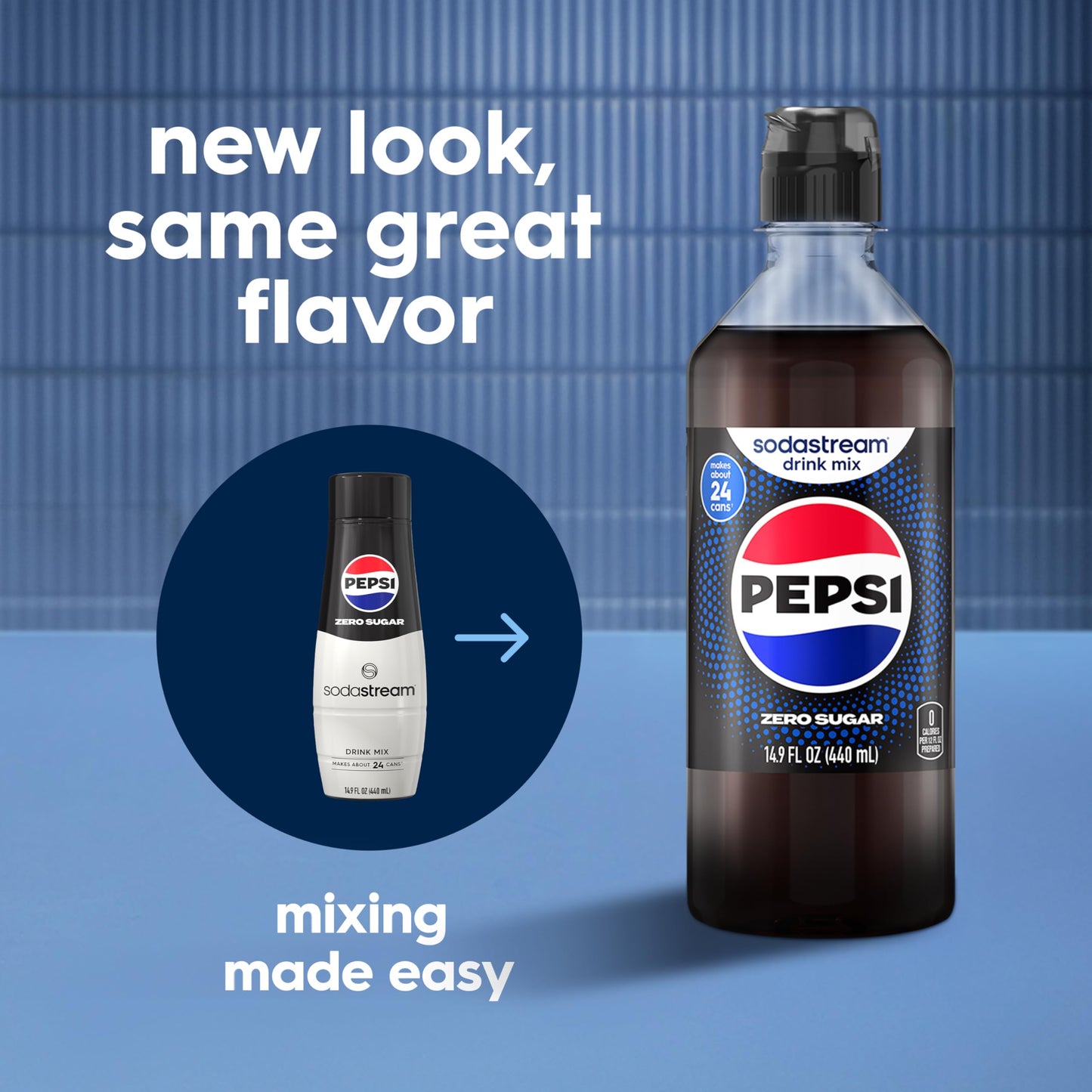 SodaStream® Pepsi® Zero Sugar New Pour Bottle Beverage Mix 14.9 Fl Oz (Pack of 4)