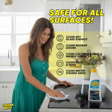 Cerama Bryte Glass Cooktop and Stove Top Cleaner Combo Kit - Includes Cleaning Tool, Razor, Scraper and 1 Pad to Remove Tough Stains - Use on Gas