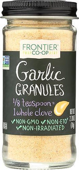 Frontier Co-op Garlic Granules 2.70 oz - Aromatic and Flavorful Kosher Garlic, Great for Savory Dishes