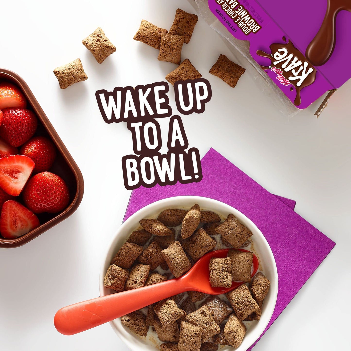Krave Cold Breakfast Cereal, Chocolate Cereal, Kids Snacks, Double Chocolate Brownie Batter, 10.5oz Box