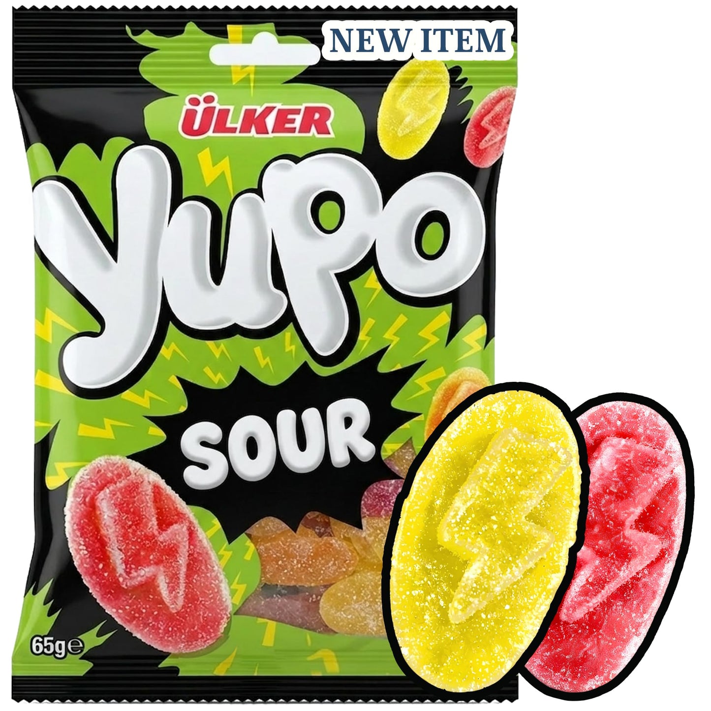 Ceres Gourmet Sour Fruit Jelly Gummy Candy 24 Pack (2.3 oz Each), Individual Snack Packs of Assorted Lemon Raspberry Mandarin Soft Chewy Gummies, Bulk
