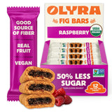 Olyra Raspberry Fig Bars, Organic Snacks, Healthy Snacks for Adults and Kids, Low Sugar, Vegan, Office Breakfast Bars, USDA Certified Organic, Non GMO