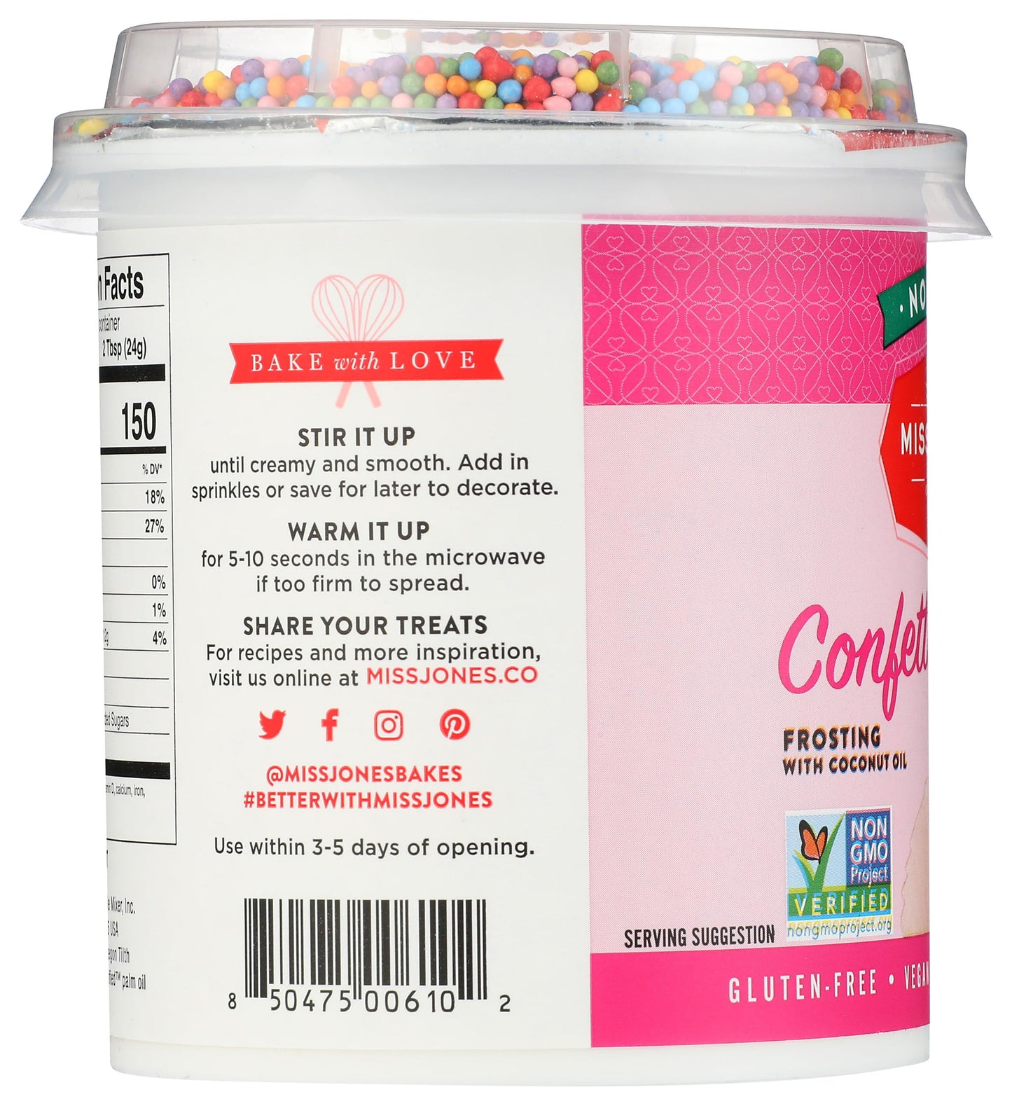 Miss Jones Baking Co Confetti Pop Frosting, 11.98 OZ