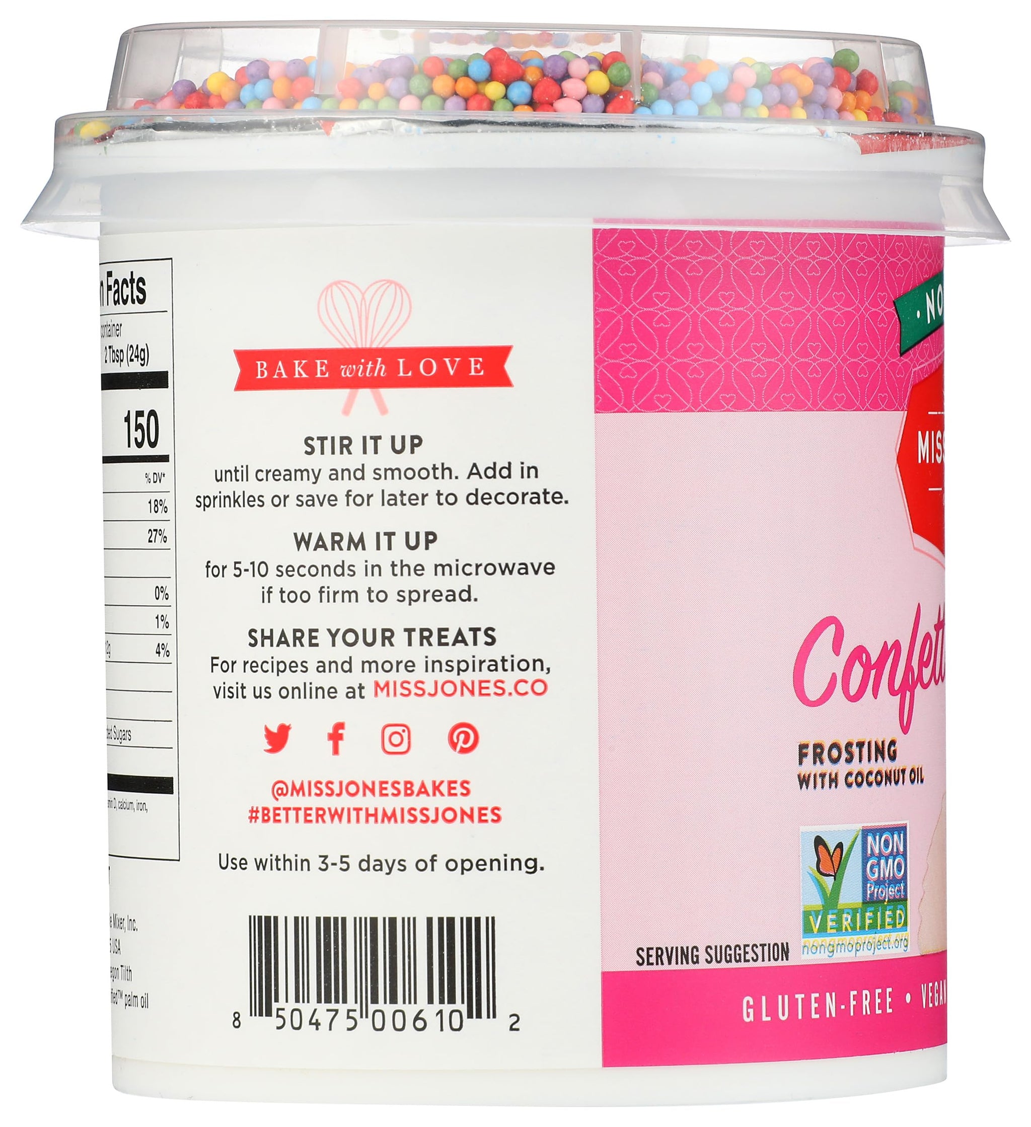 Miss Jones Baking Co Confetti Pop Frosting, 11.98 OZ