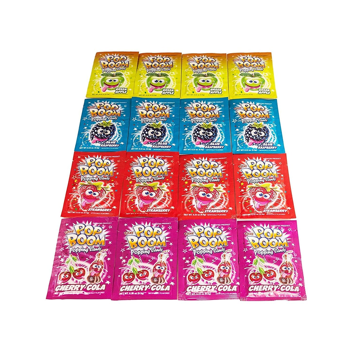 Pop Boom Popping Candy - Blue Raspberry Flavor | 16 packs