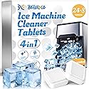 Bellaluce Ice Machine Cleaner Tablets Descaler (32 Pack) - Nickel-Safe Countertop Portable Commercial Ice Maker Cleaning - Remove Hard Water Buildup
