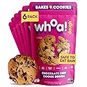 Whoa Dough Ready to Bake Cookie Dough Chocolate Chip - Certified Non-GMO, Kosher, Gluten Free - Plant-Based Snack Dough Made with Real Ingredients - 6 Pack