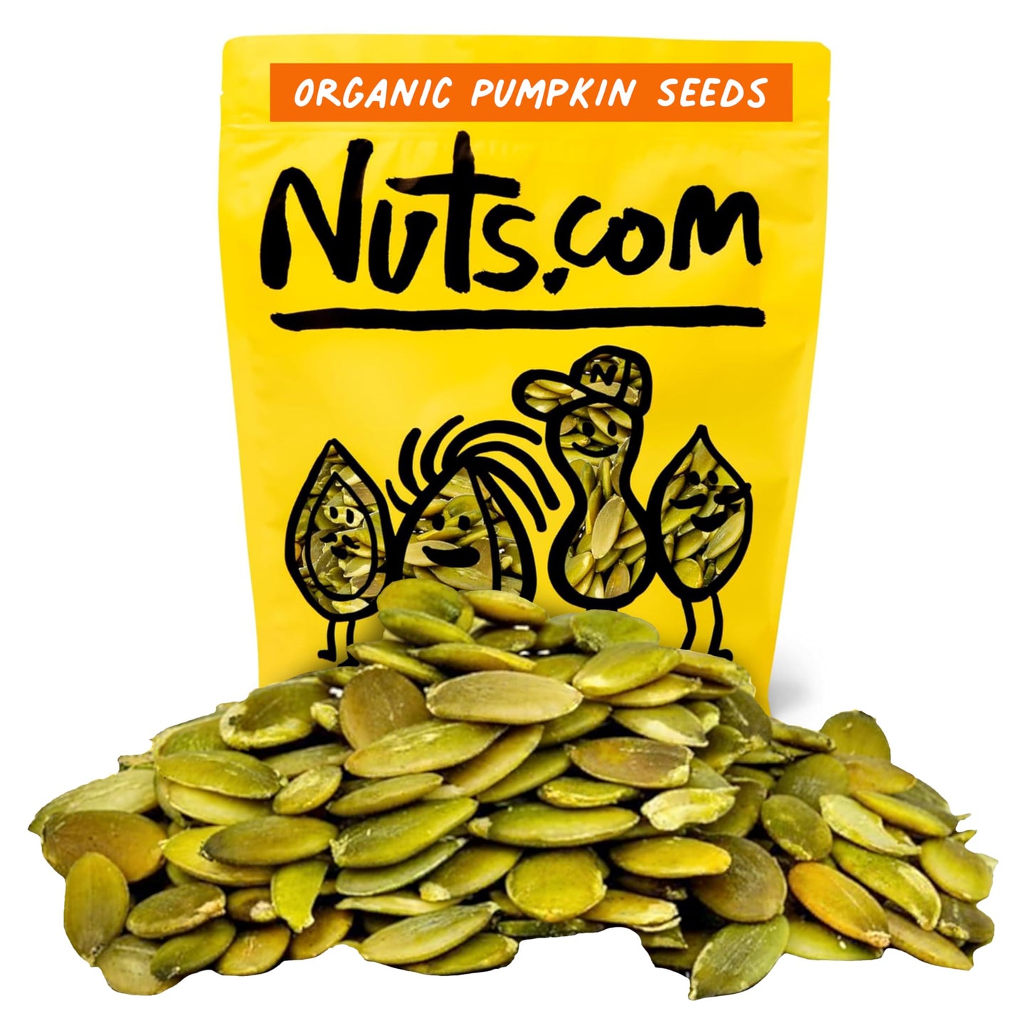 Nuts.com - Organic Pumpkin Seeds - 2 Lb Bag, No Shell Pumpkin Seeds Organic, Healthy Snack for Adults & Kids, Rich in Protein, Fiber, Calcium