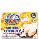 Cousin Willie's Microwave Popcorn Bags, White Cheddar (6 bags), Gourmet Popcorn Boxes for Party, Whole Grain Popcorn, Gluten Free, Low Calorie Healthy
