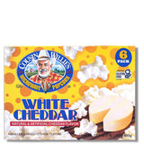 Cousin Willie's Microwave Popcorn Bags, White Cheddar (6 bags), Gourmet Popcorn Boxes for Party, Whole Grain Popcorn, Gluten Free, Low Calorie Healthy