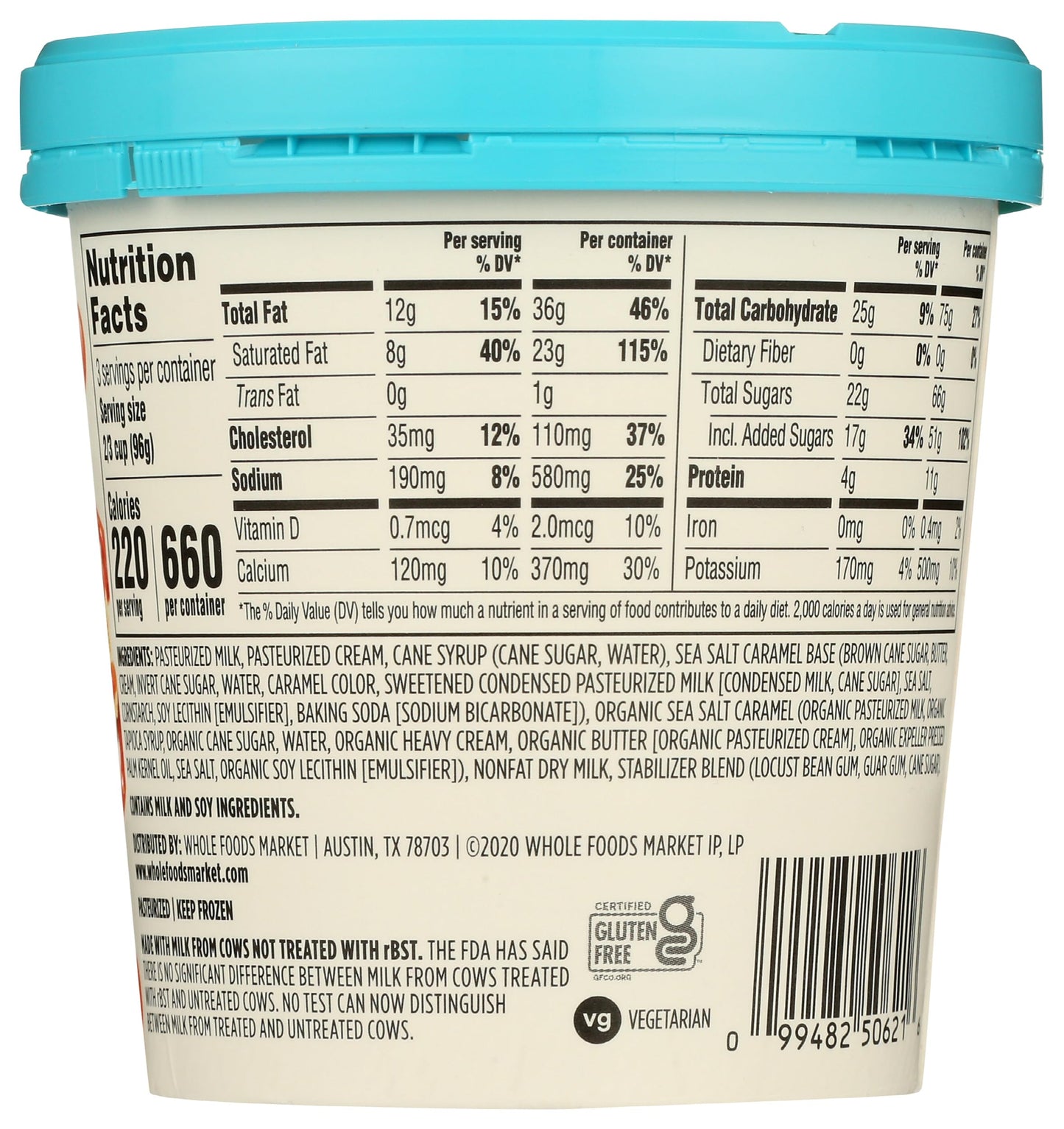 365 by Whole Foods Market Salted Caramel Ice Cream, 1 PT
