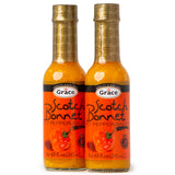 Grace Yellow Scotch Bonnet Hot Pepper Sauce 4.8oz - 2 Pack - Authentic Caribbean Hot Sauce - Jamaican Scotch Bonnet Pepper Sauce
