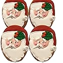 Santa Claus Christmas Cookie- 6 Decorated Shortbread Cookies Individually Wrapped With Bow by BakersDozenToGo (6)