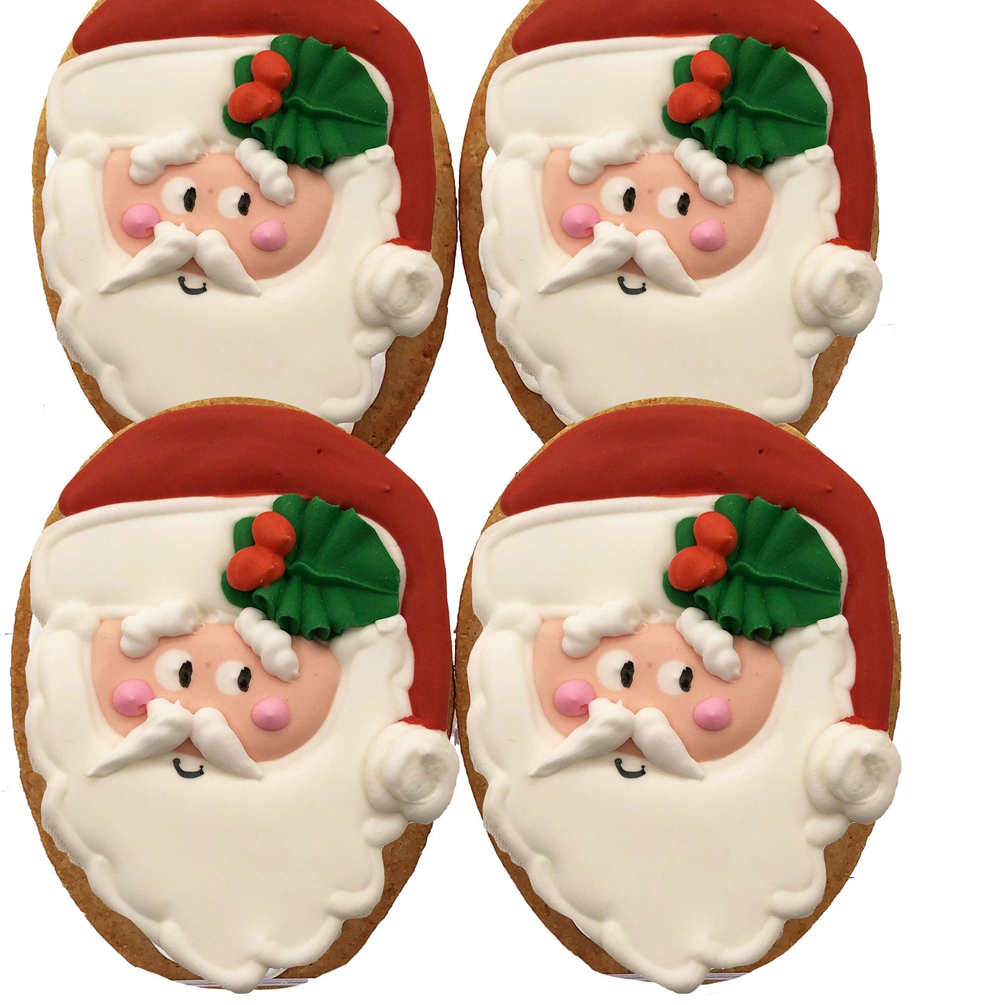 Santa Claus Christmas Cookie- 6 Decorated Shortbread Cookies Individually Wrapped With Bow by BakersDozenToGo (6)