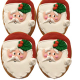 Santa Claus Christmas Cookie- 6 Decorated Shortbread Cookies Individually Wrapped With Bow by BakersDozenToGo (6)