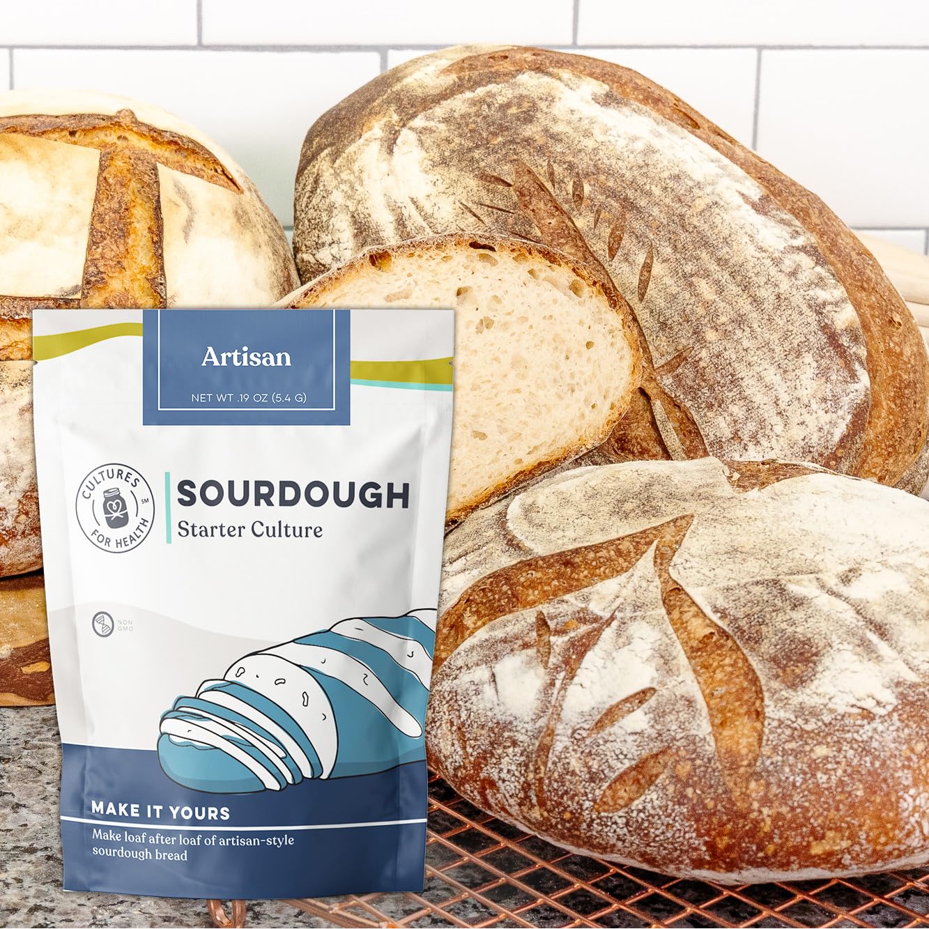Artisan Sourdough Starter Culture | Dehydrated Starter for Bread Baking | Unbleached Rye Flour | Perfect for Beginners and Experienced Bakers | Gluten