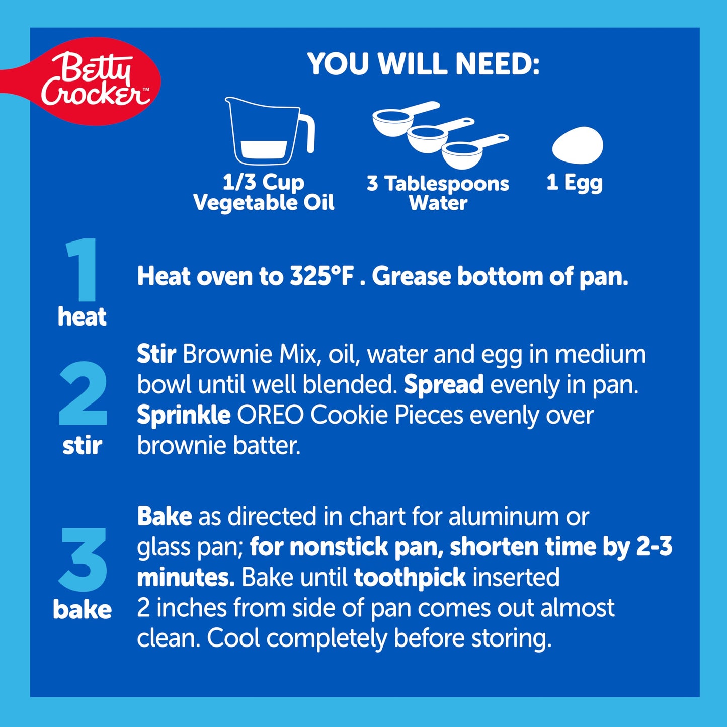 Betty Crocker OREO Brownie Mix, OREO Brownie Mix Topped With OREO Cookie Pieces, 13.6 oz