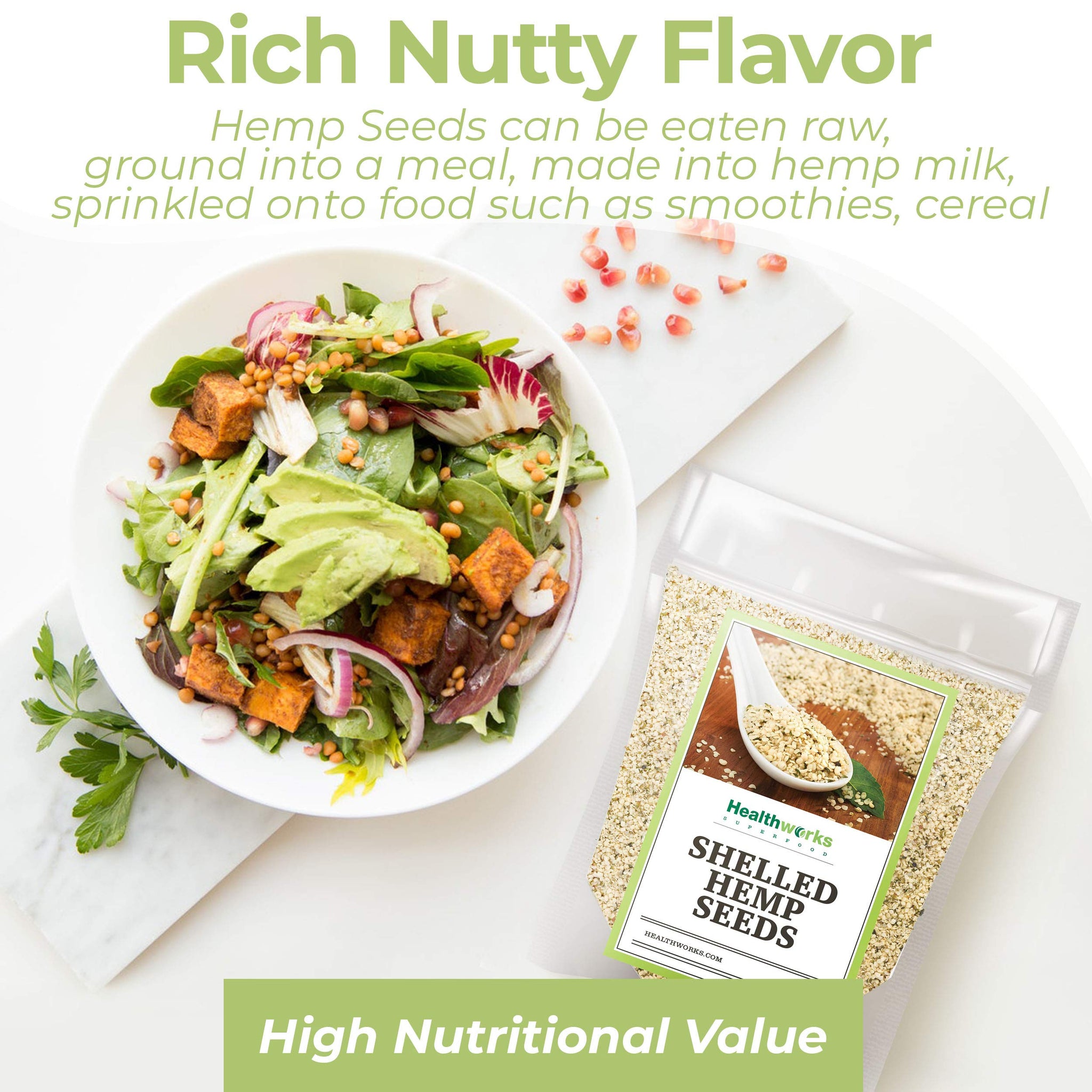Healthworks Superfood Hemp Hearts, Shelled Hemp Seeds - 32 Oz / 2 Lbs - Canadian, Premium & All-Natural - Contains Omega 3 & 6, Fiber and Protein