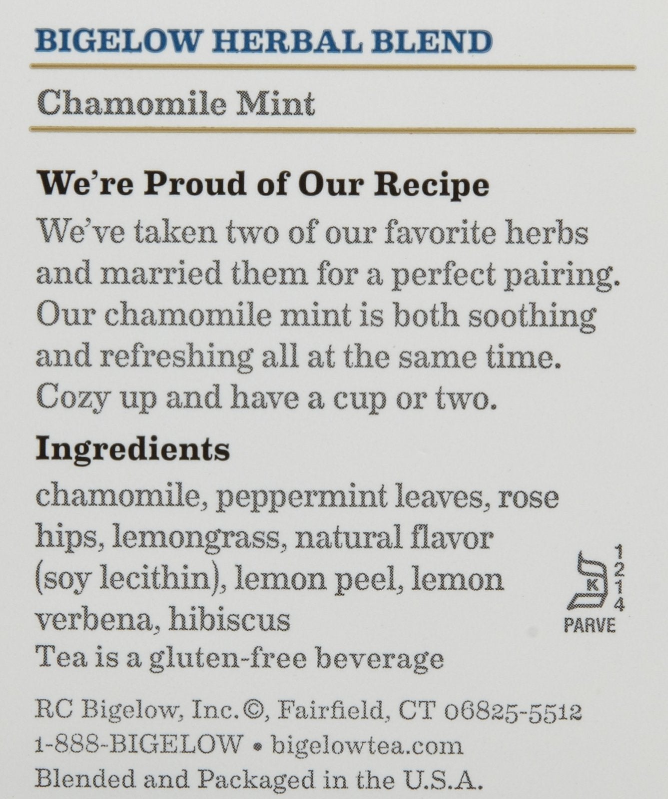 Bigelow Tea, Chamomile Mint, 20bags, 1.09oz