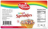 Bakers Choice Rainbow Sprinkles for Baking - Rainbow Jimmies Sprinkles for Ice Cream Toppings - Dairy Free, Kosher 10 Ounce
