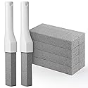 8 Pack Pumice Stone Toilet Bowl Cleaner with Long Handle - Replaceable Toilet Pumice Stone, Equipped with 2 Handles and 8 Floating Stones for Cleaning