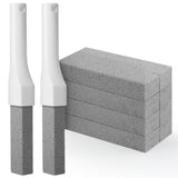 8 Pack Pumice Stone Toilet Bowl Cleaner with Long Handle - Replaceable Toilet Pumice Stone, Equipped with 2 Handles and 8 Floating Stones for Cleaning