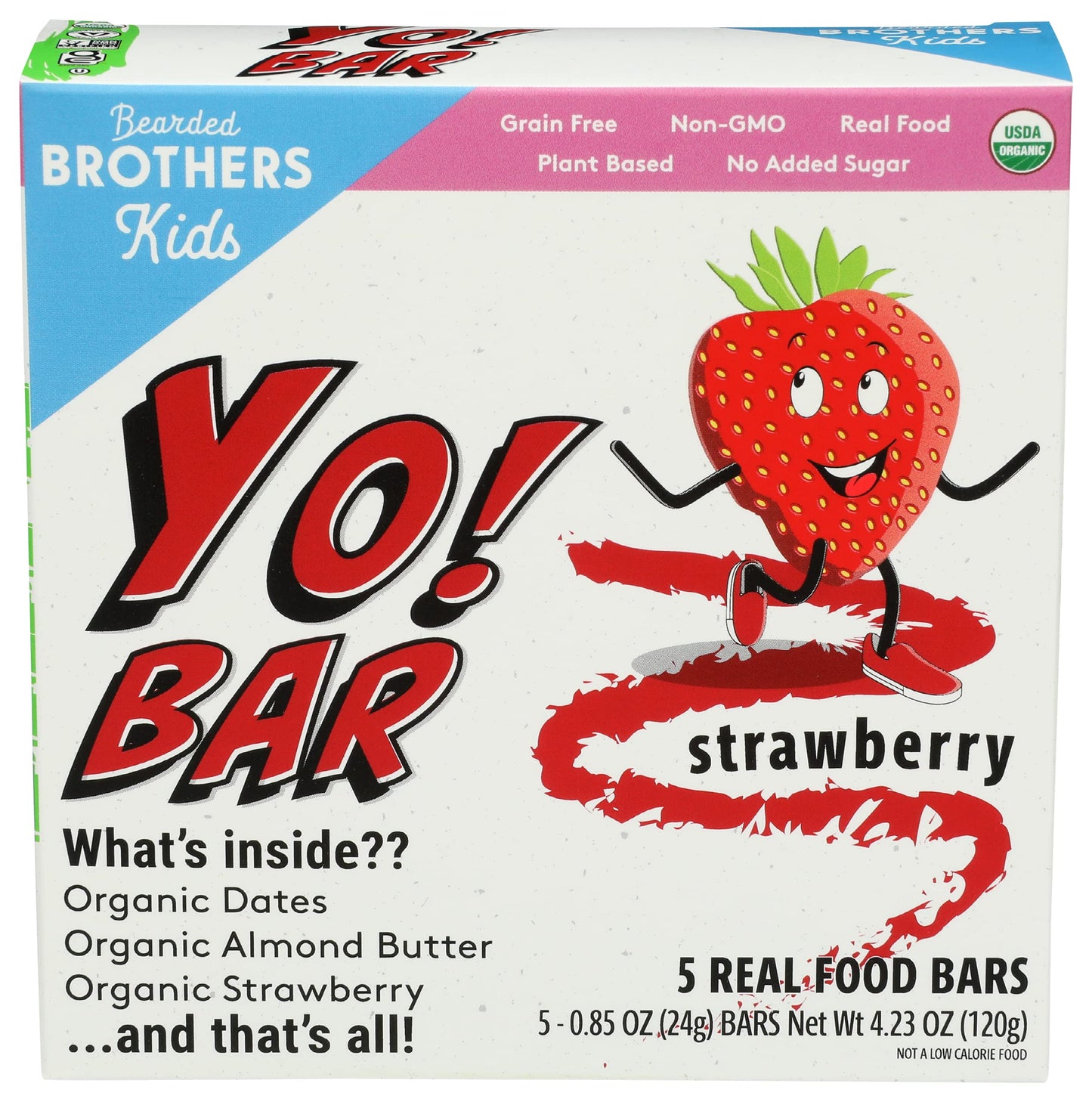 Bearded Brothers, Bars Strawberry Organic 5 Count, 4.23 Ounce