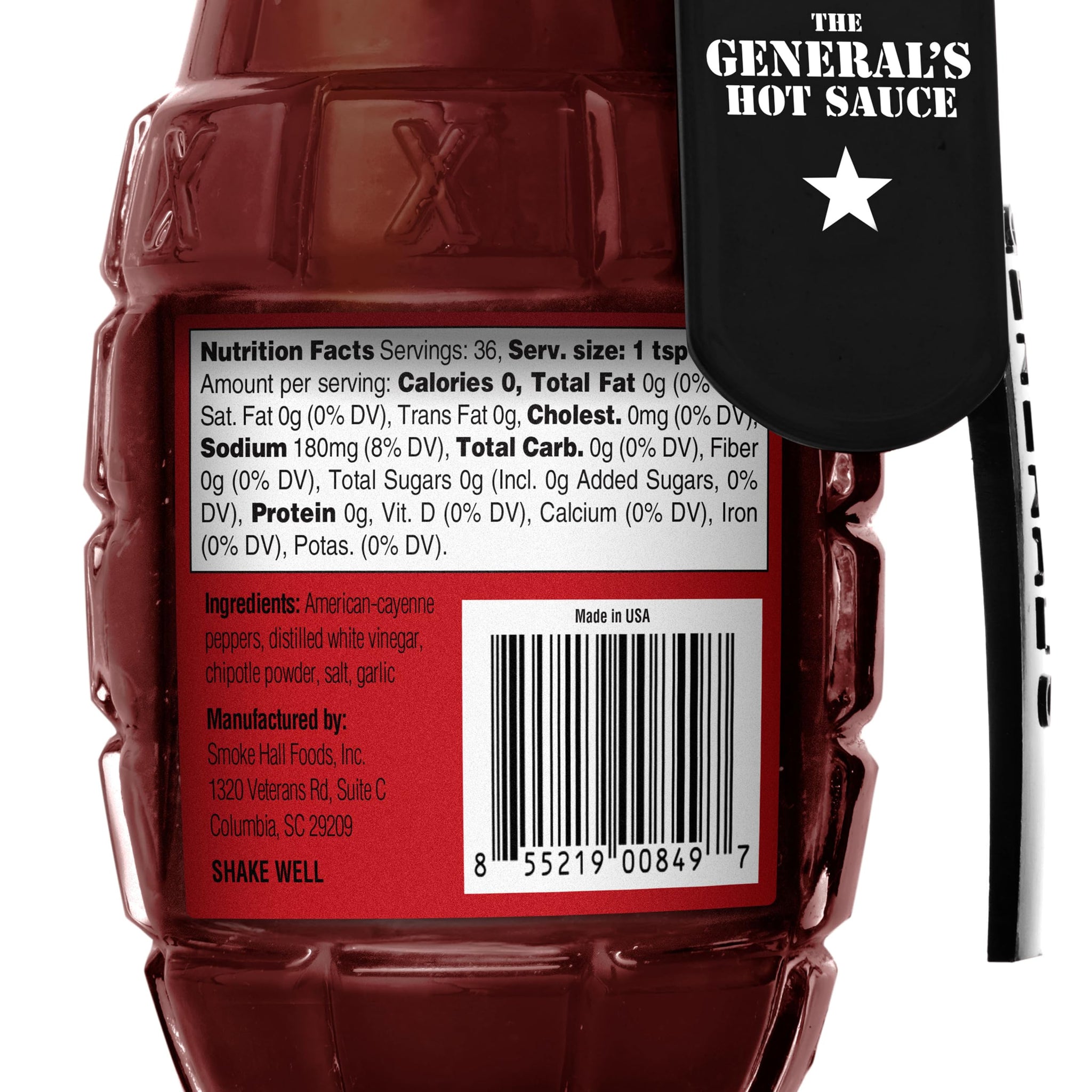 The General's Hot Sauce, Smoke Check, 3/5 Heat Rating, 6 oz