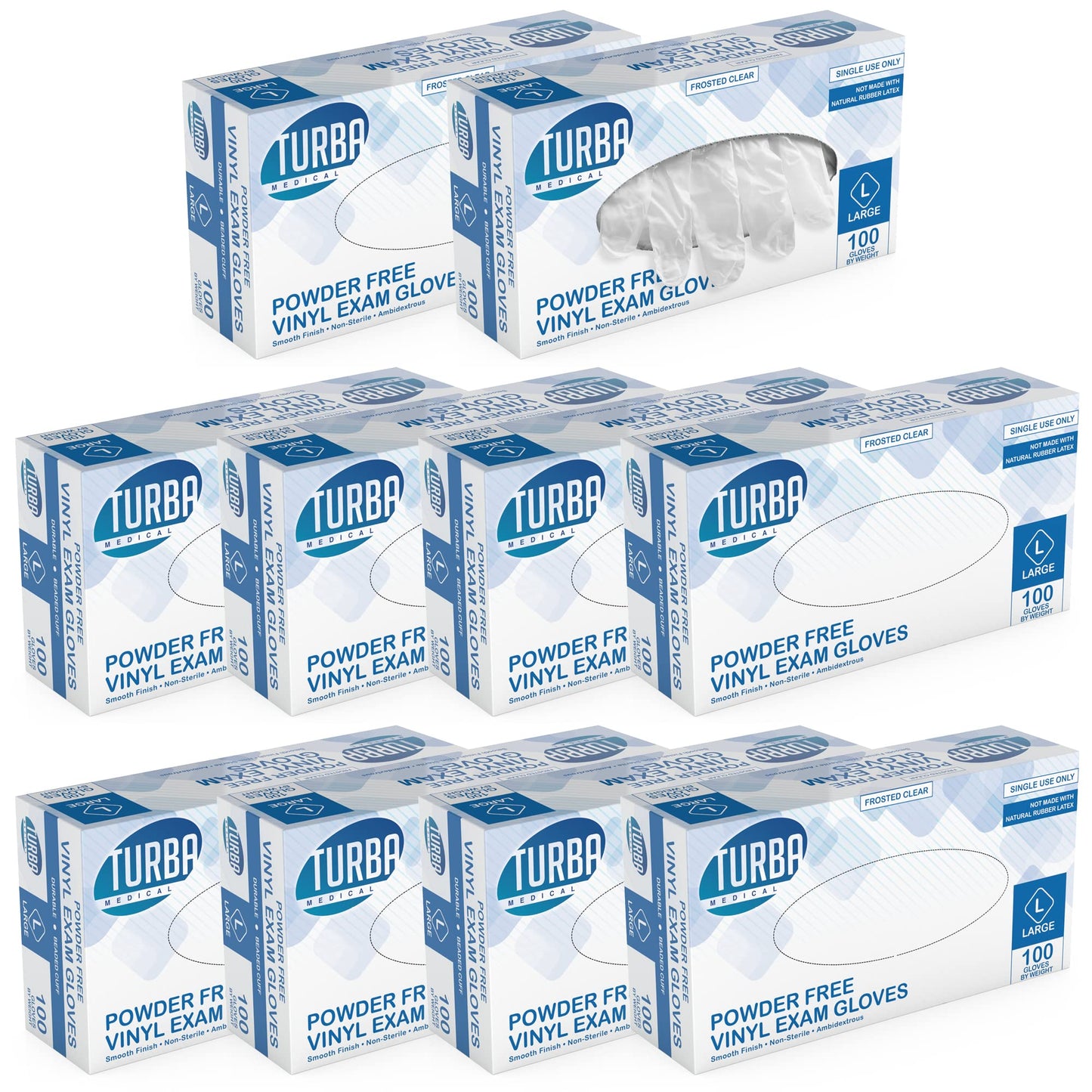 TURBA Clear Latex-Free Disposable Gloves - Single-Use Powder-Free Vinyl Gloves - Non-Latex Gloves for Cooking & Cleaning (1000, Small)