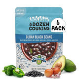 A Dozen Cousins Vegan Black Beans 6pk, Seasoned Healthy Microwave Cuban Black Beans in Avocado Oil, Ready to Eat Prepared Food, Easy Plant Protein