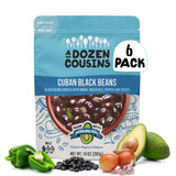 A Dozen Cousins Vegan Black Beans 6pk, Seasoned Healthy Microwave Cuban Black Beans in Avocado Oil, Ready to Eat Prepared Food, Easy Plant Protein