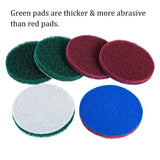 13 Pieces 4 Inch Drill Scouring Pads Cleaning Kit-4 Kinds of Abrasive Buffing Pads-4-Inch Disc Pad Holder with 12 Scrubbing Pads-Great for Cleaning