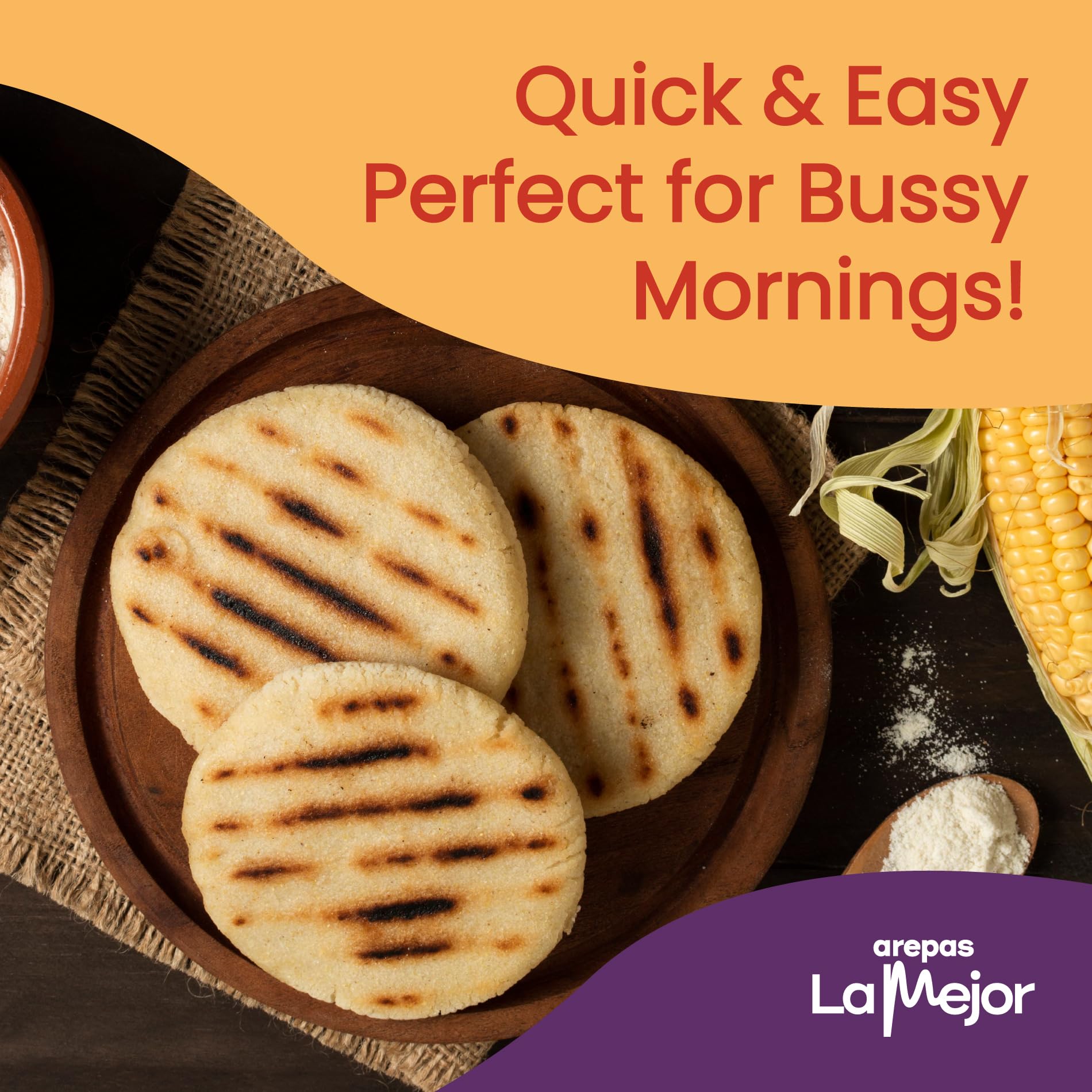 LA MEJOR Sweet Corn Arepas de Chócolo 3 Packs (15 Units) | Authentic Colombian Tender Corn Patties | Gluten-Free, Artisanal Small Batches, Vacuum