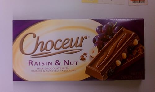 Choceur Milk Chocolate with Raisins and Roasted Hazelnuts 7.05 OZ (Pack of 6)