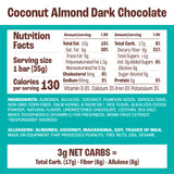 Munk Pack Fiber Nut Bars, Coconut Almond Dark Chocolate, Prebiotic Probiotic GLP-1 Snack, 5g Fiber, Gut Friendly Allulose, Plant Protein, Gluten Free