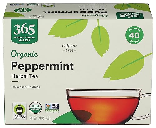 365 Everyday Value, Organic Peppermint Tea (40 Bags), 1.9 Ounce (pack of 12)