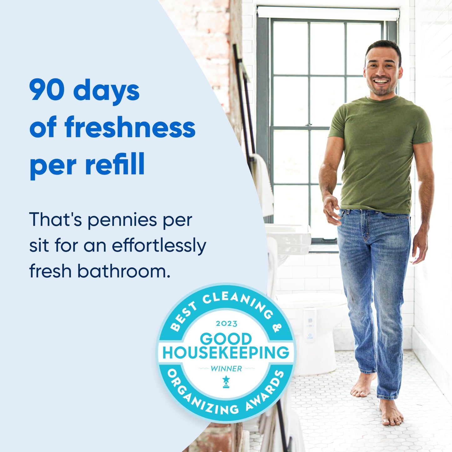 Loo Loo Touch Free Toilet Freshener Refills, Natural Essential Oils - Toilet Smell Eliminator, Bathroom Deodorizer, Air Freshener Spray for Bathroom