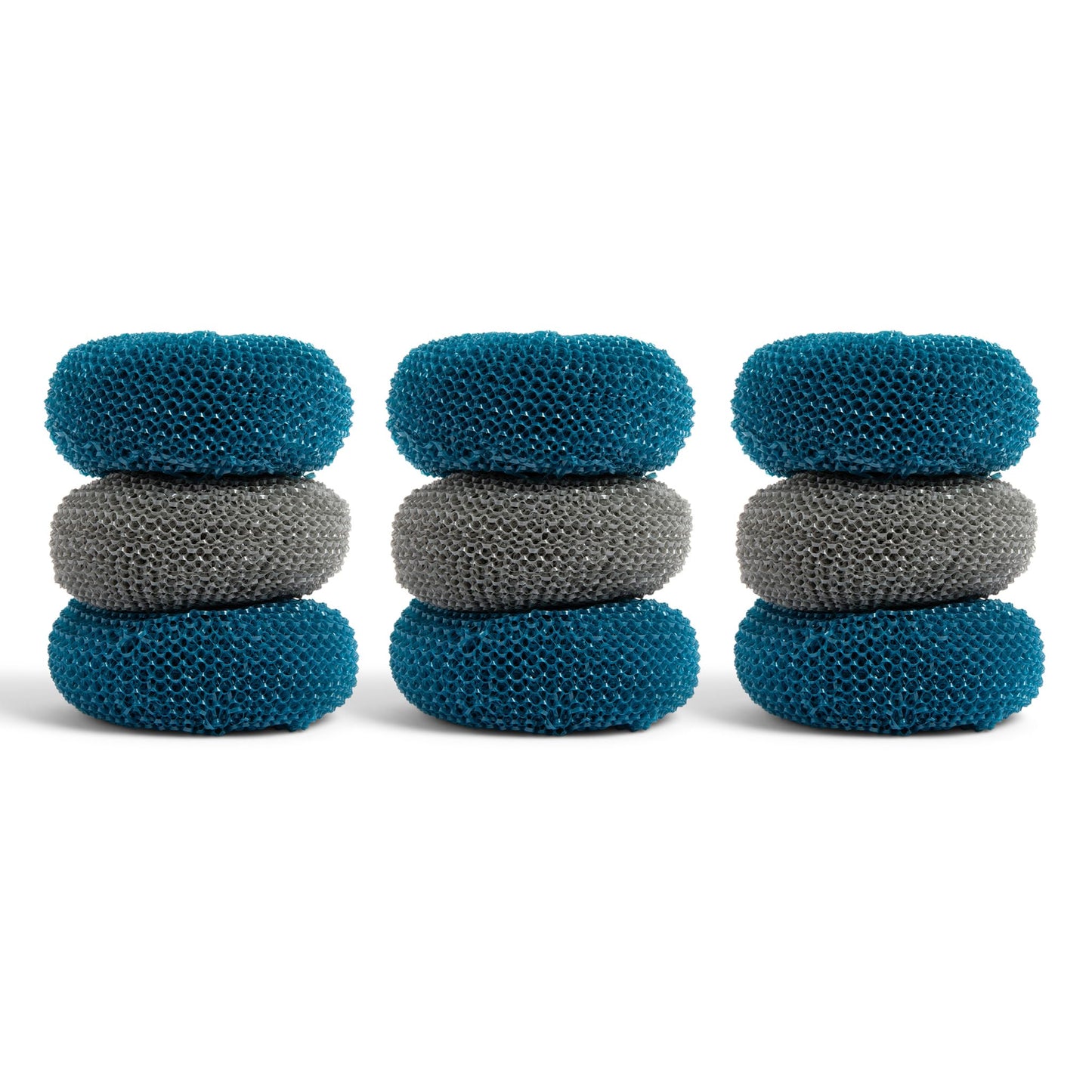 Full Circle Clean Ocean Netted Scrubbers - Set of 9 Dish Scrubbers. Non-Stick Safe. Quick Drying. Odor Resistant. Made Out of 100% Recycled Fishing